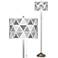 Pointillism Brushed Nickel Pull Chain Floor Lamp