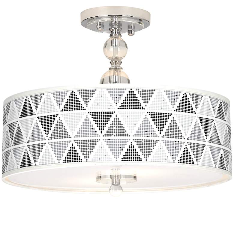 Image 1 Pointillism Giclee 16" Wide Semi-Flush Ceiling Light