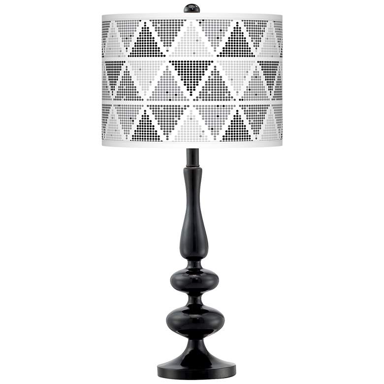 Image 1 Pointillism Giclee Paley Black Table Lamp