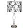 Pointillism Silver Metallic Giclee Apothecary Glass Table Lamp