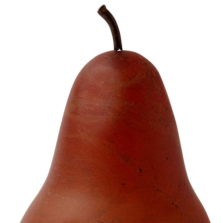 Image 2 Poire Upright 6 3/4" High Red Decorative Pear Sculpture more views