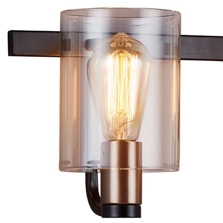 Image 3 Poise 24" Wide Matte Black Brass 3-Light Bath Light more views