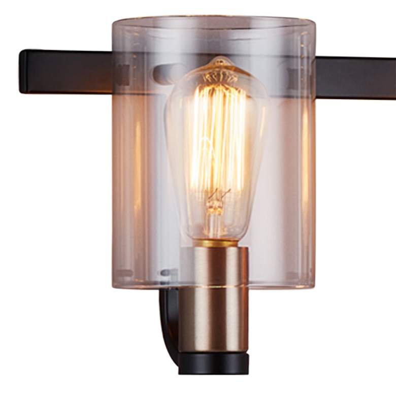 Image 3 Poise 32 1/5" Wide Matte Black Brass 4-Light Bath Light more views
