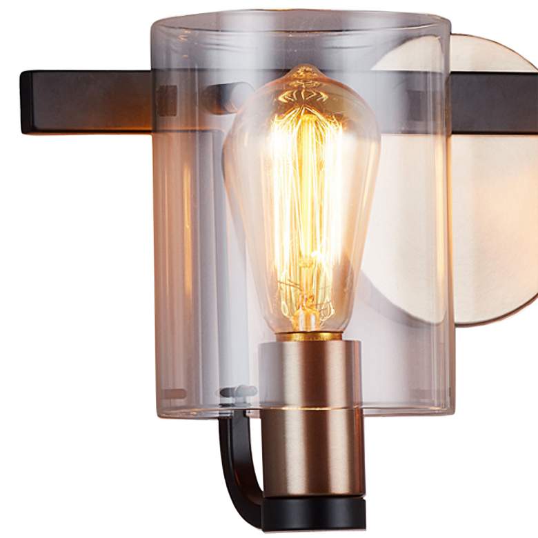 Image 3 Poise 7 3/4" High Matte Black Brass 2-Light Wall Sconce more views