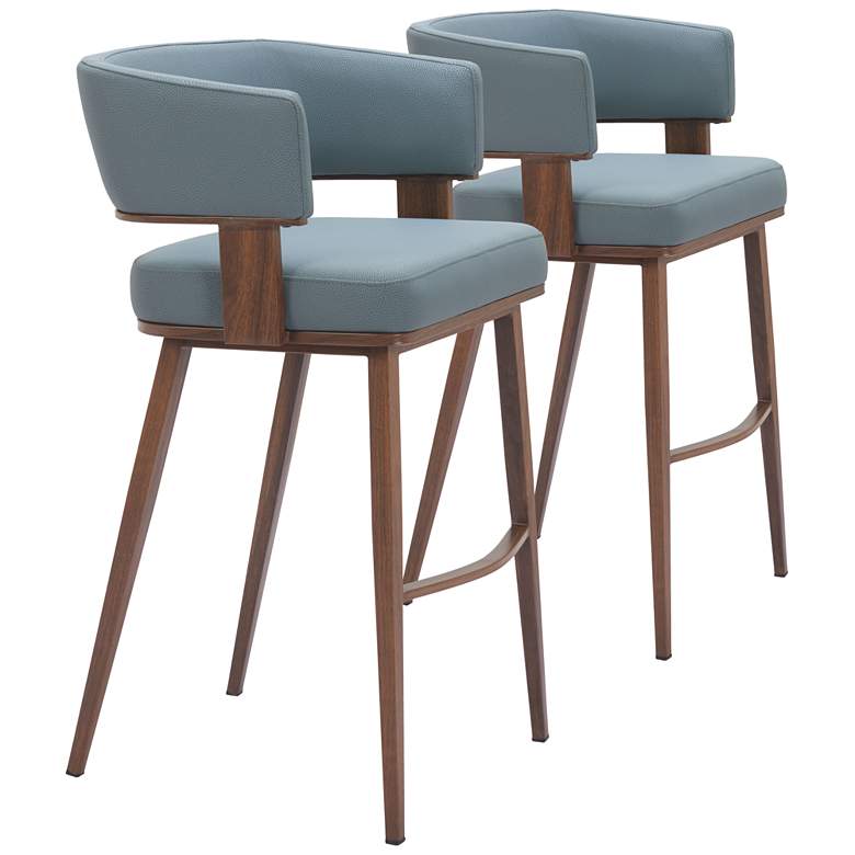 Image 1 Poise Barstool Blue & Walnut