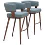 Poise Barstool Blue & Walnut