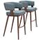 Poise Barstool Blue & Walnut