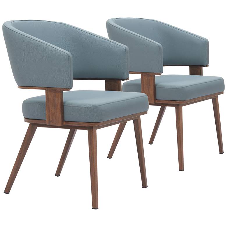 Image 1 Poise Dining Chair Blue & Walnut
