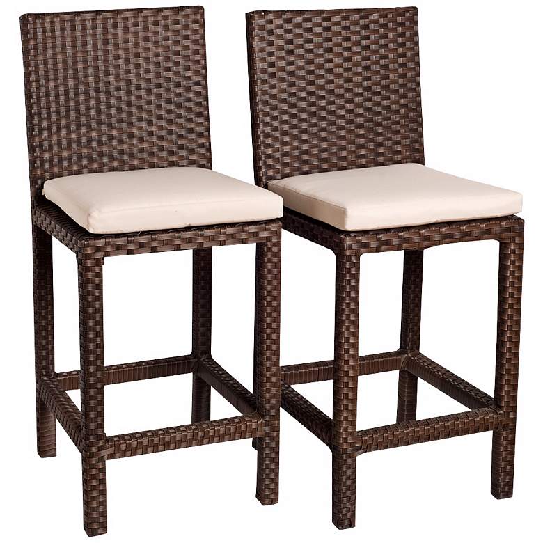 Image 1 Poitiers 25 1/2 inch High Aluminum Set of 2 Outdoor Barstools