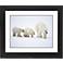 Polar Bear And Cubs Black Frame Giclee 23 1/4" Wide Wall Art