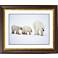 Polar Bear And Cubs Gold Bronze Frame 20" Wide Wall Art