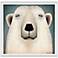 Polar Bear Wow 24" Square White Framed Canvas Art