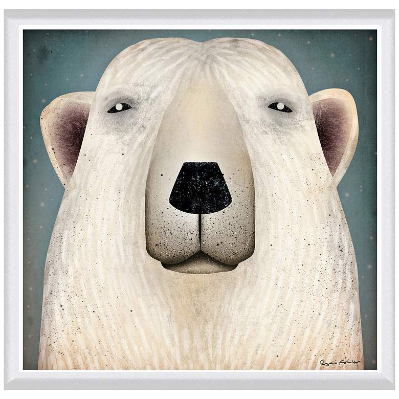 Image 1 Polar Bear Wow 24 inch Square White Framed Canvas Art