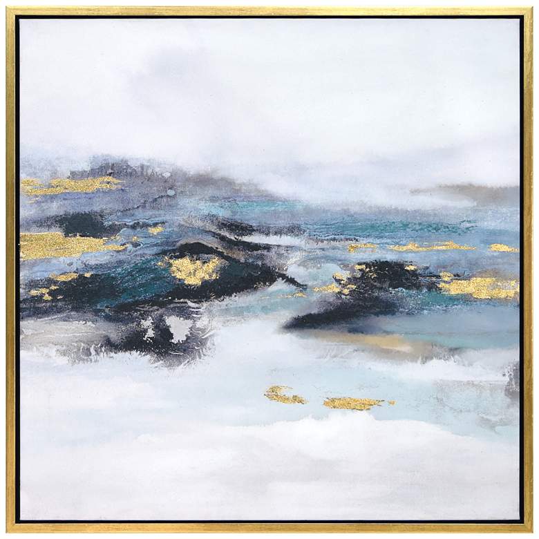Image 3 Polar Stream 36" Textured Metallic Framed Canvas Wall Art