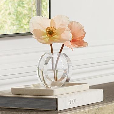 Polara 4 1/2" High Clear Glass Round Decorative Vase