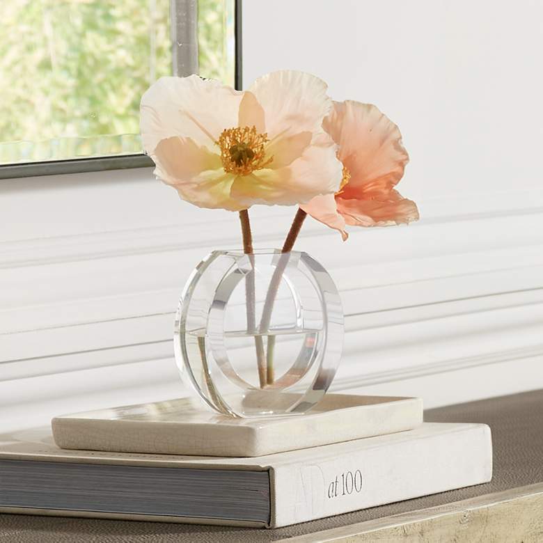 Image 2 Polara 4 1/2" High Clear Glass Round Decorative Vase