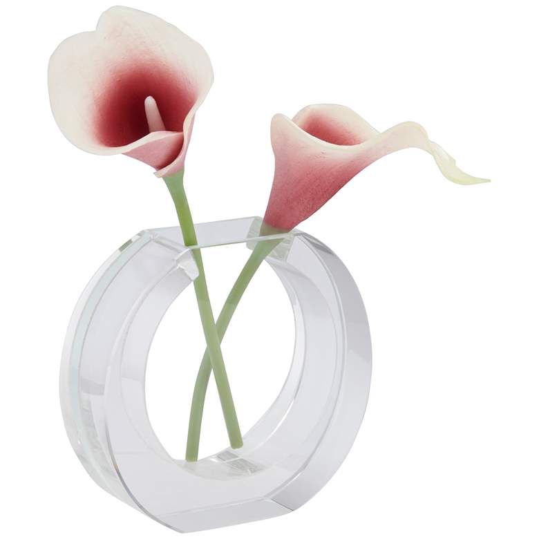 Image 6 Polara 4 1/2" High Clear Glass Round Decorative Vase more views