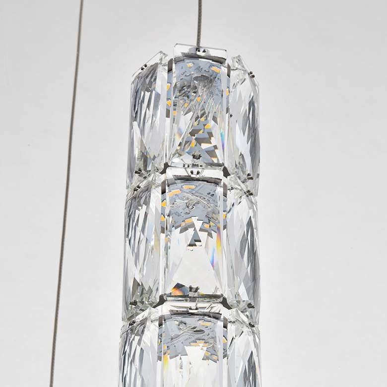 Image 3 Polaris 12 inch Wide Chrome and Crystal LED Multi Light Pendant more views
