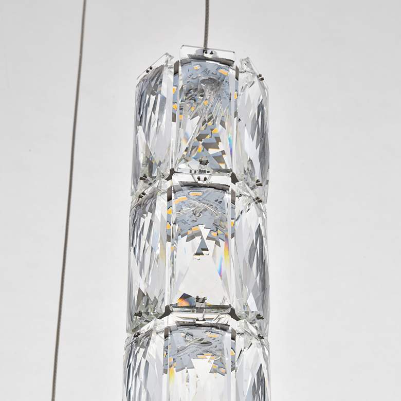 Image 3 Polaris 12" Wide Chrome and Crystal LED Multi Light Pendant more views