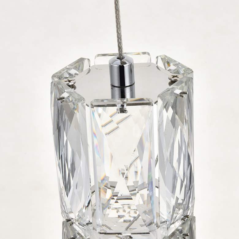 Image 4 Polaris 12" Wide Chrome and Crystal LED Multi Light Pendant more views