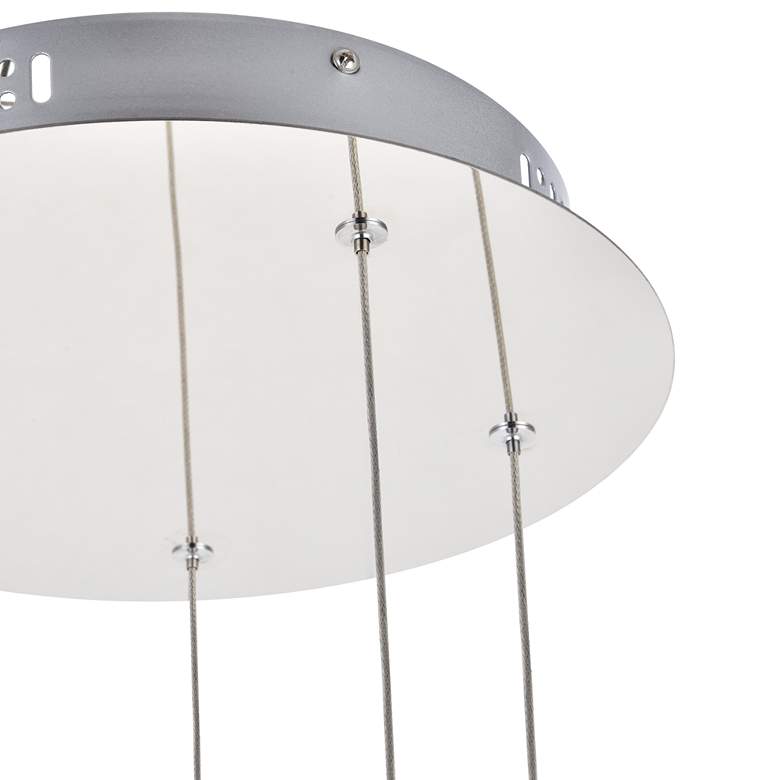 Image 5 Polaris 12" Wide Chrome and Crystal LED Multi Light Pendant more views