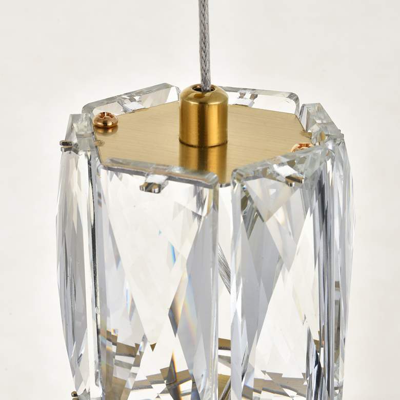 Image 5 Polaris 12" Wide Gold and Crystal LED Multi Light Pendant more views