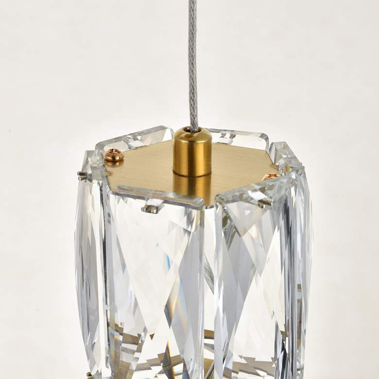 Image 4 Polaris 12" Wide Gold Crystal LED Multi Light Pendant more views