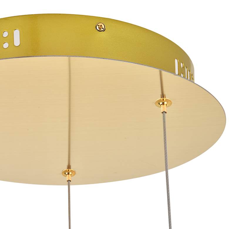 Image 5 Polaris 12" Wide Gold Crystal LED Multi Light Pendant more views