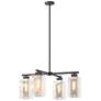 Polaris 13.4"H 4-Light Silver Accented Black Outdoor Pendant w/ Clear 