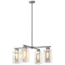 Polaris 13.4"H 4-Light Silver Accented Steel Outdoor Pendant w/ Clear 