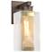 Polaris 13.9"H Gold Accented Medium Bronze Outdoor Sconce w/ Clear Sha
