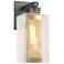 Polaris 13.9"H Gold Accented Medium Iron Outdoor Sconce w/ Clear Shade