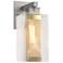 Polaris 13.9"H Gold Accented Medium Steel Outdoor Sconce w/ Clear Shad