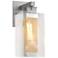 Polaris 13.9"H Silver Accented Medium Steel Outdoor Sconce w/ Clear Sh