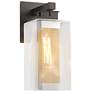 Polaris 13.9"H Silver Accented Oiled Bronze Outdoor Sconce w/ Clear Sh