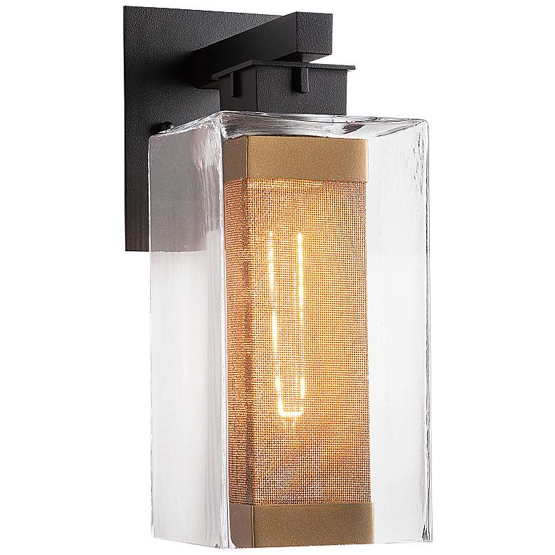 Image 2 Polaris 14" High Coastal Black and Gold Outdoor Wall Light