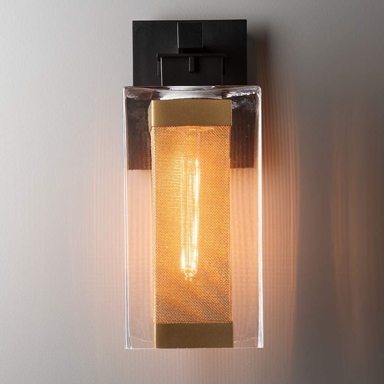 Image 1 Polaris 14" High Coastal Black and Gold Outdoor Wall Light