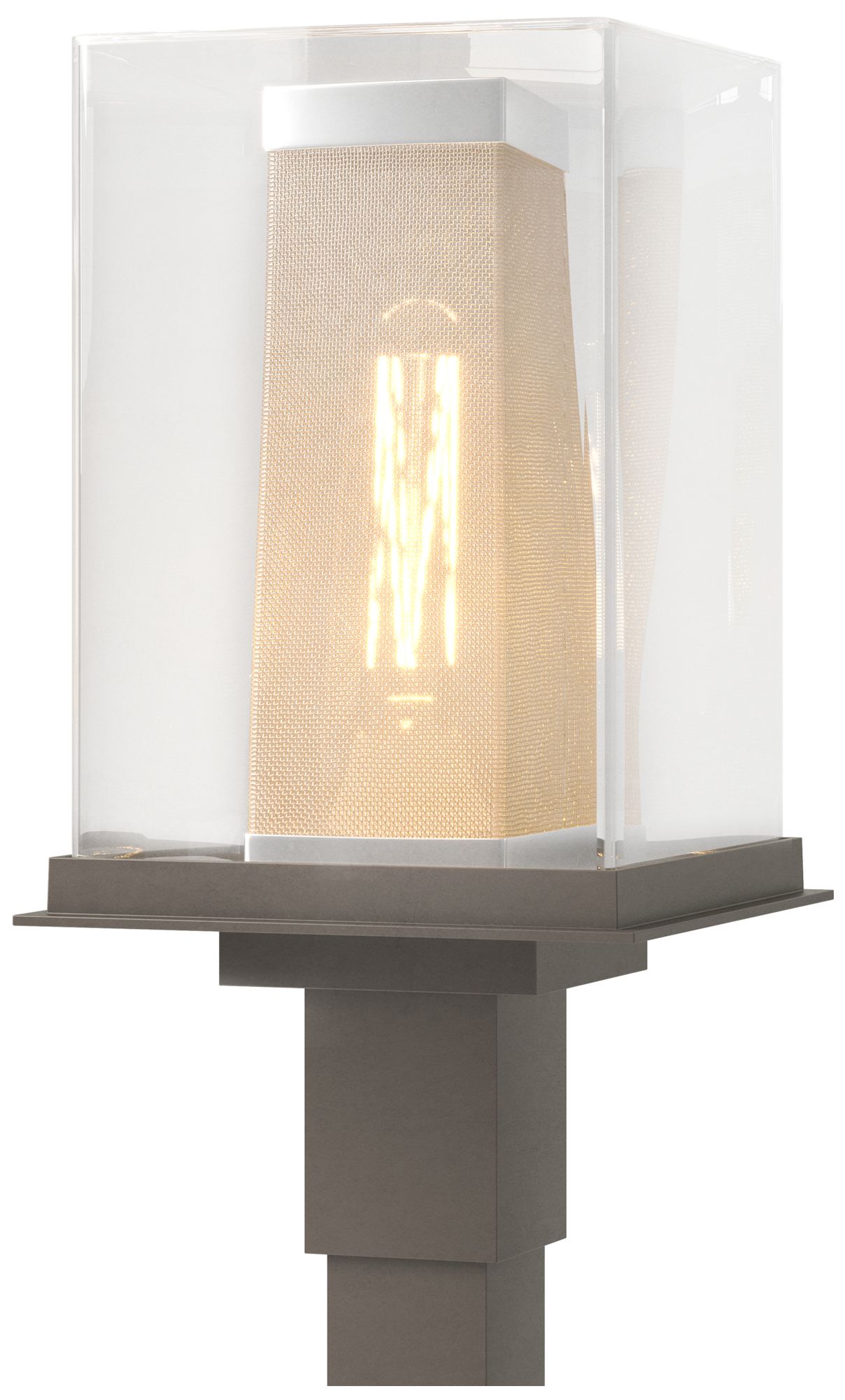 Polaris 18"H Silver Smoke Outdoor Post Light w/Clear Made to Order