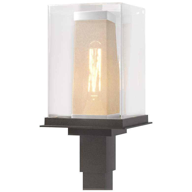 Image 1 Polaris 18 inchH Silver Accented Oiled Bronze Outdoor Post Light w/ Clear 