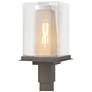 Polaris 18"H Silver Accented Smoke Outdoor Post Light w/ Clear Shade