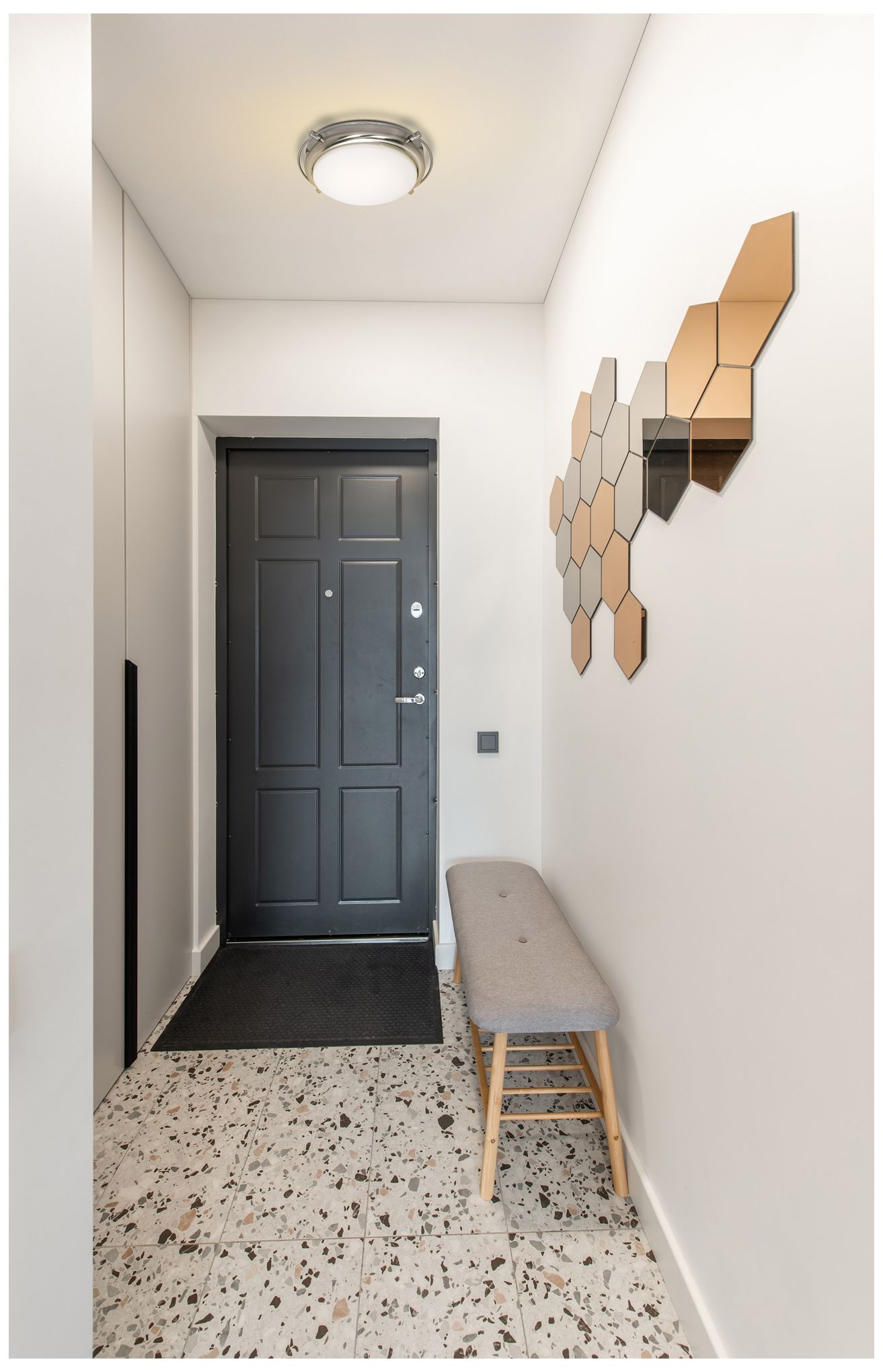 Image 3 Polaris; 2 Light; 14 in.; Flush Mount with Satin Frosted Glass Shades more views