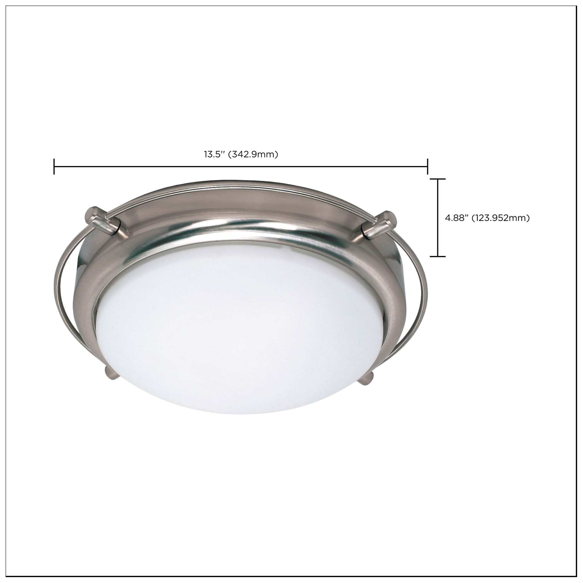 Image 6 Polaris; 2 Light; 14 in.; Flush Mount with Satin Frosted Glass Shades more views