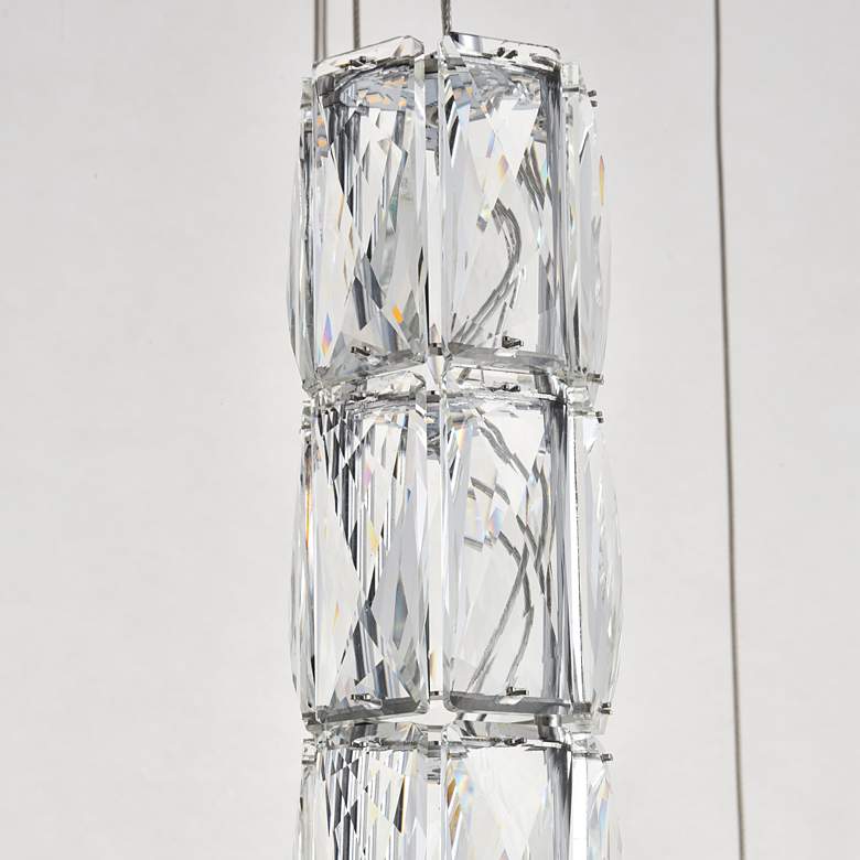 Image 3 Polaris 24" Wide Chrome and Crystal LED Multi Light Pendant more views