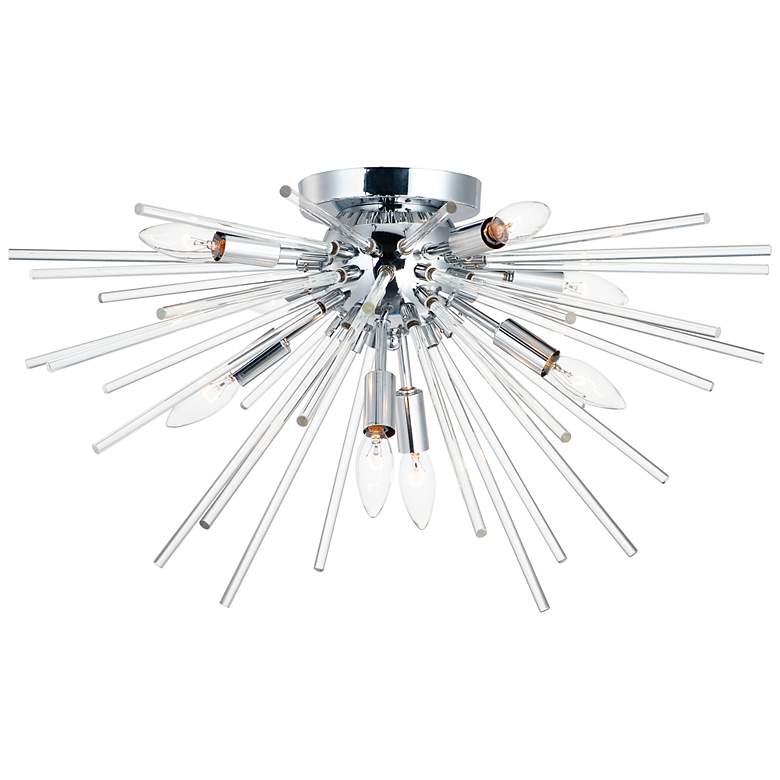 Image 2 Polaris 25"W Polished Chrome 8-Light Sputnik Ceiling Light