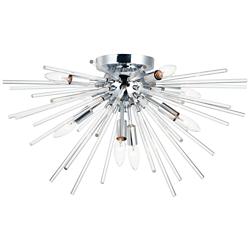 Polaris 25"W Polished Chrome 8-Light Sputnik Ceiling Light