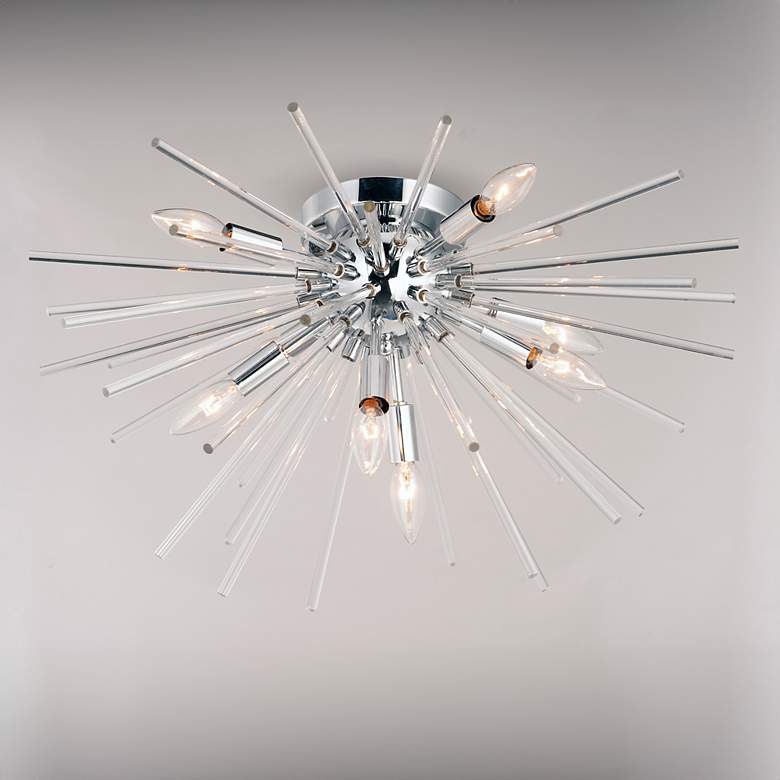 Image 1 Polaris 25"W Polished Chrome 8-Light Sputnik Ceiling Light