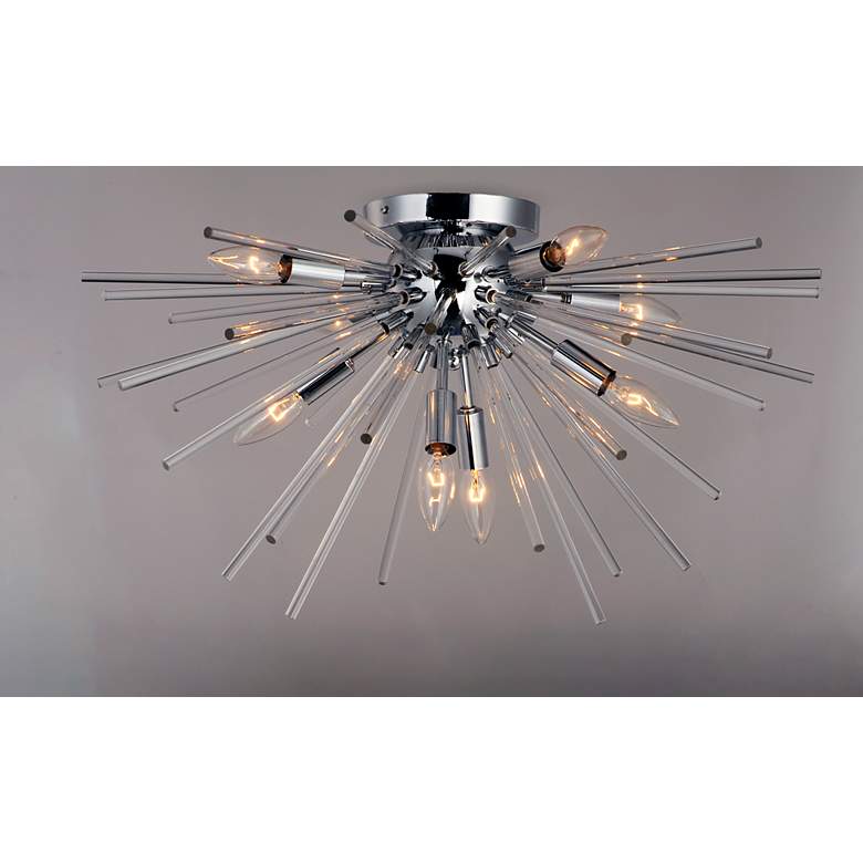 Image 3 Polaris 25"W Polished Chrome 8-Light Sputnik Ceiling Light more views