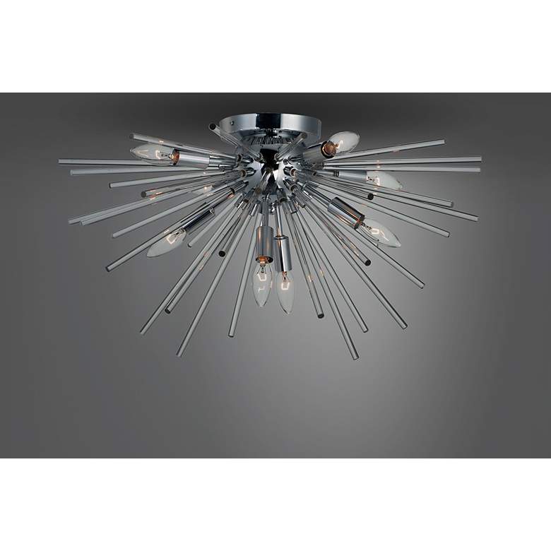 Image 4 Polaris 25"W Polished Chrome 8-Light Sputnik Ceiling Light more views