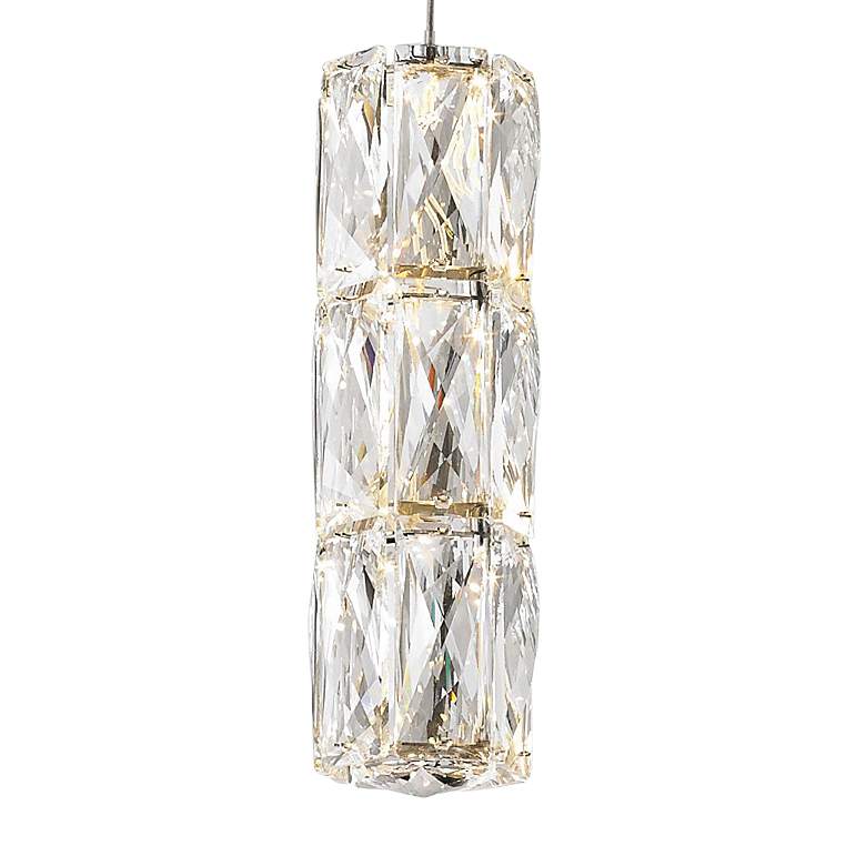 Image 3 Polaris 27 1/2" Wide Chrome Crystal LED Multi Light Pendant more views