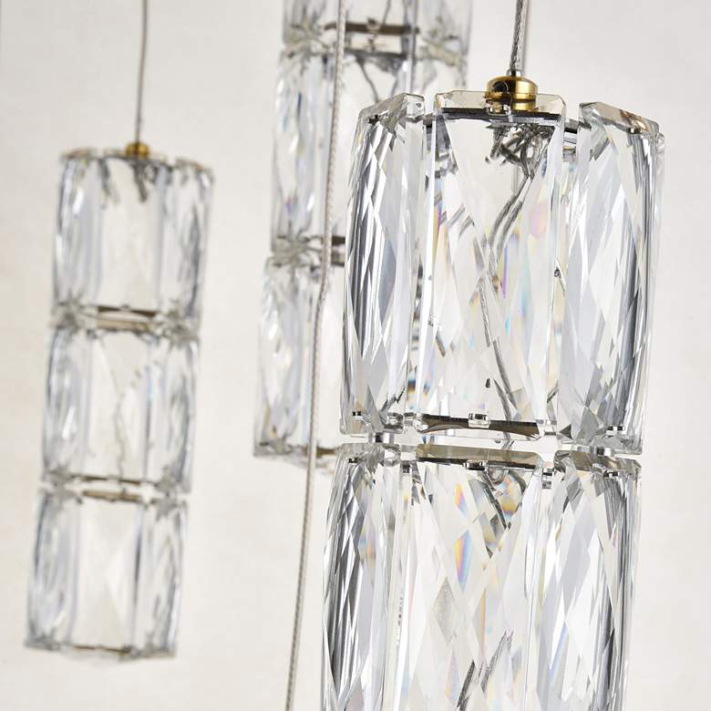 Image 4 Polaris 28" Wide Gold and Crystal LED Multi Light Pendant more views